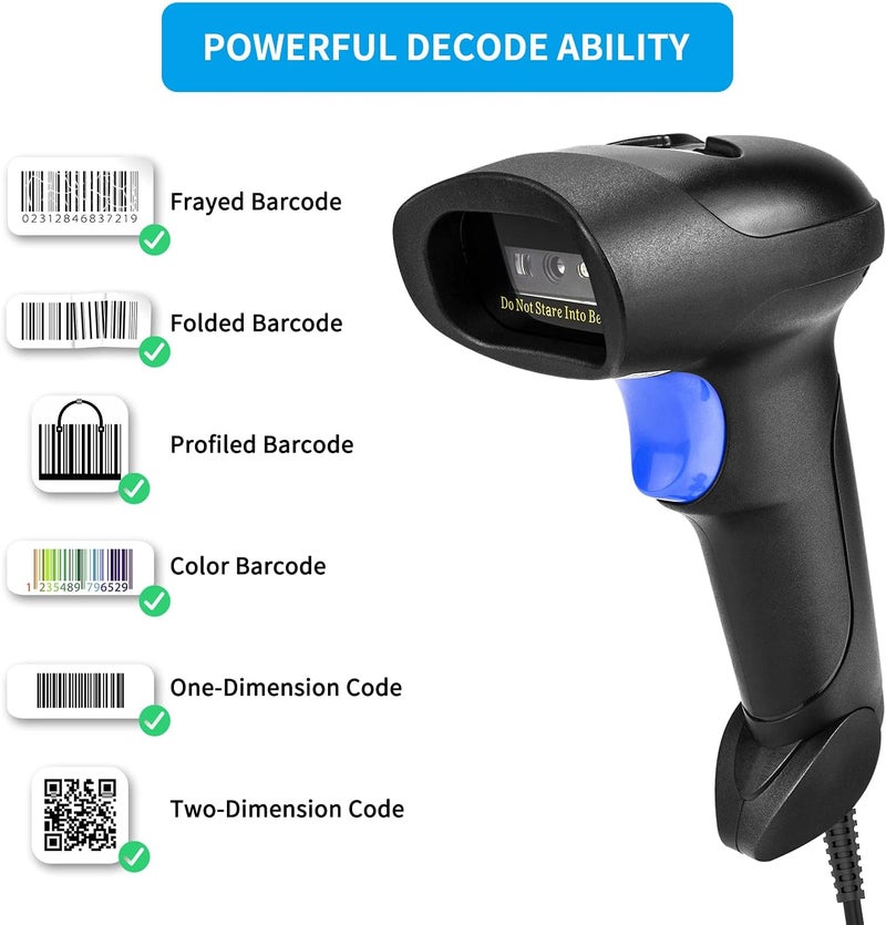 NetumScan Handheld USB QR Barcode Scanner Reader for Computers, Handheld Wired Automatic 1D 2D Image Bar Code Scanners for Mobile Payment, Store, Supermarket, Warehouse - Image 3